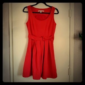 LC Coral Pleated Dress with Pockets